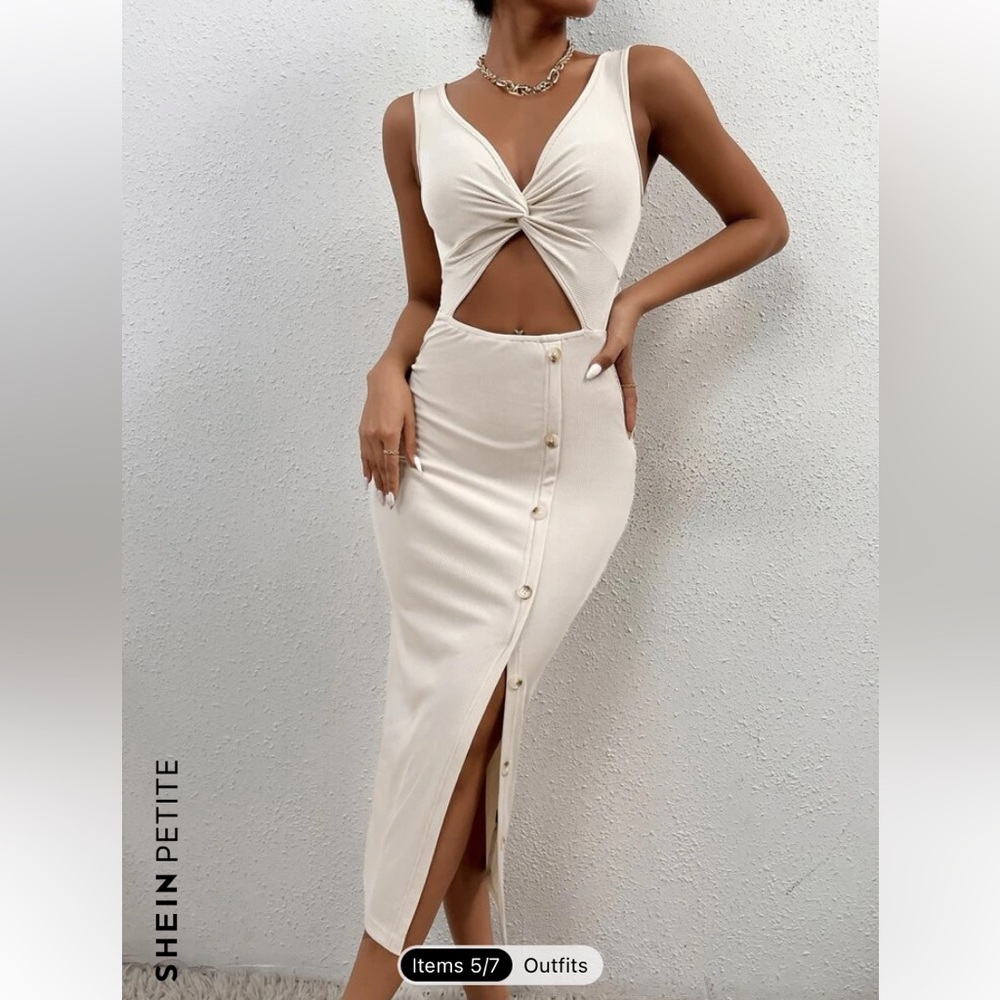 NWOT petite twist front cutout Bodycon dress